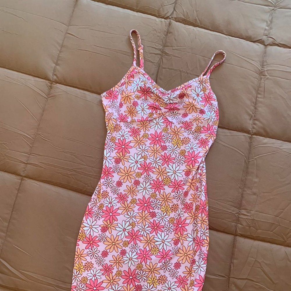 Women's Pink and Orange Dress